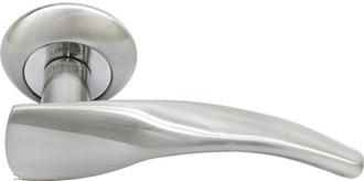 Дверные ручки Rucetti Модель 8 Хром-Никель (RAP 8, SN/CP, Италия)